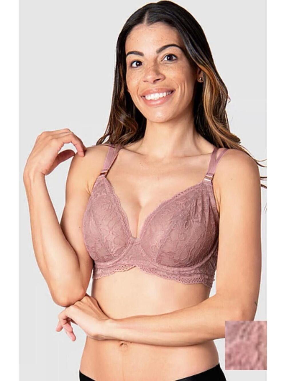 Hotmilk Womens Blush Color Maternity Magnetic Nursing Warrior Soft Bra 34B-C